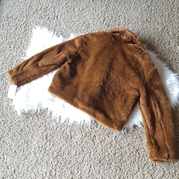 NWT Free People Brown Faux-Fur Mena Jacket - Picture 6 of 8